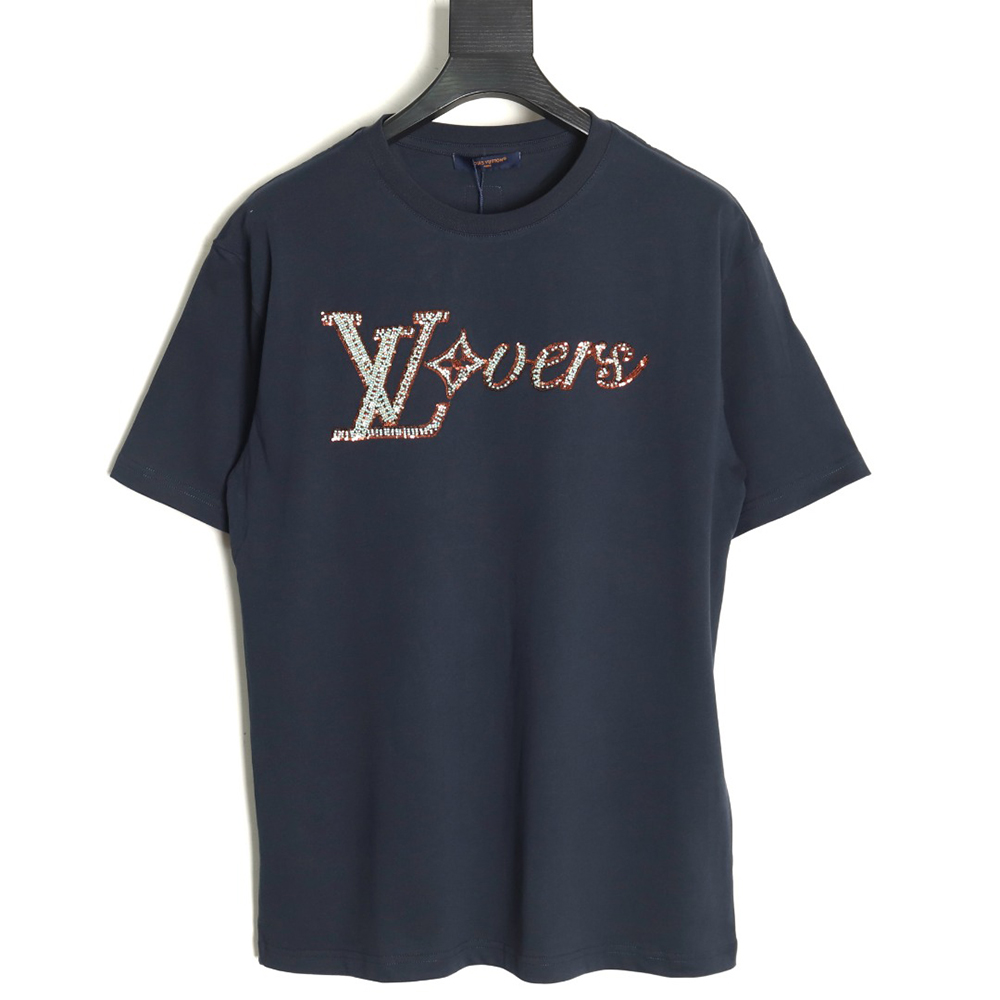 l0*is V*t0n embroidered lettering short-sleeved t-shirt tsk1