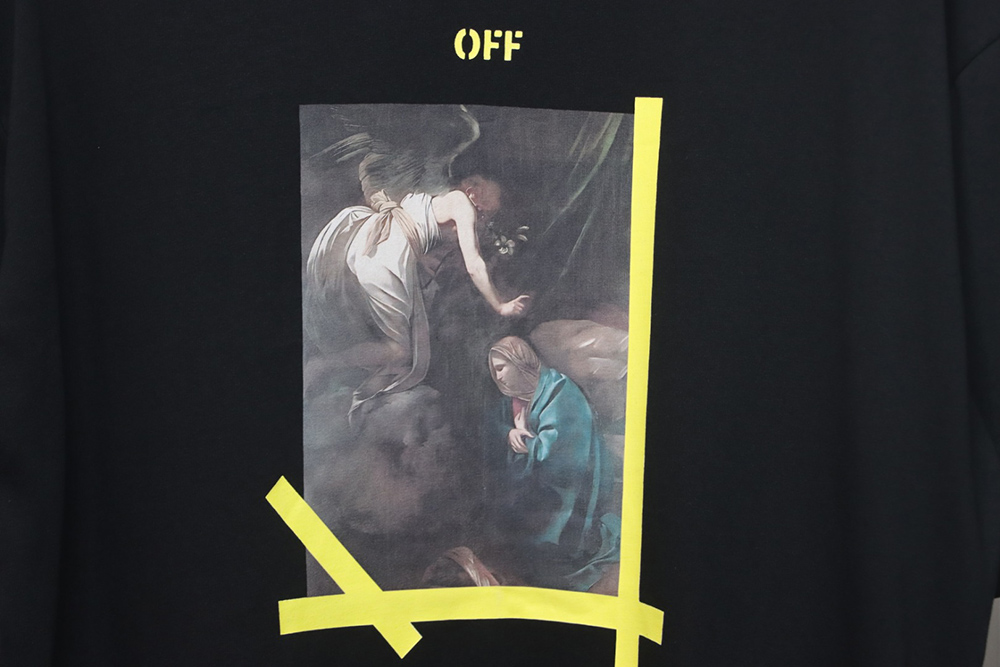 Off-White Oil Painting Gold Arrow Short Sleeve T-Shirt