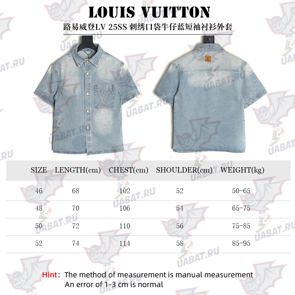 l0*is V*t0n embroidered pocket denim short sleeve shirt jacket