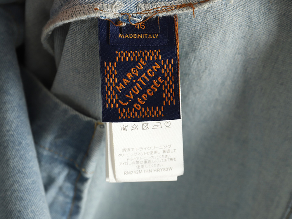 l0*is V*t0n embroidered pocket denim short sleeve shirt jacket