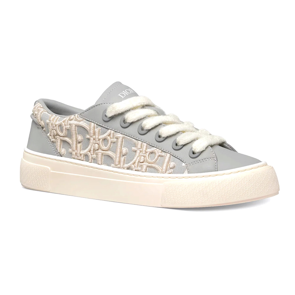 D*or b33 oblique raised embroidery sneaker gray