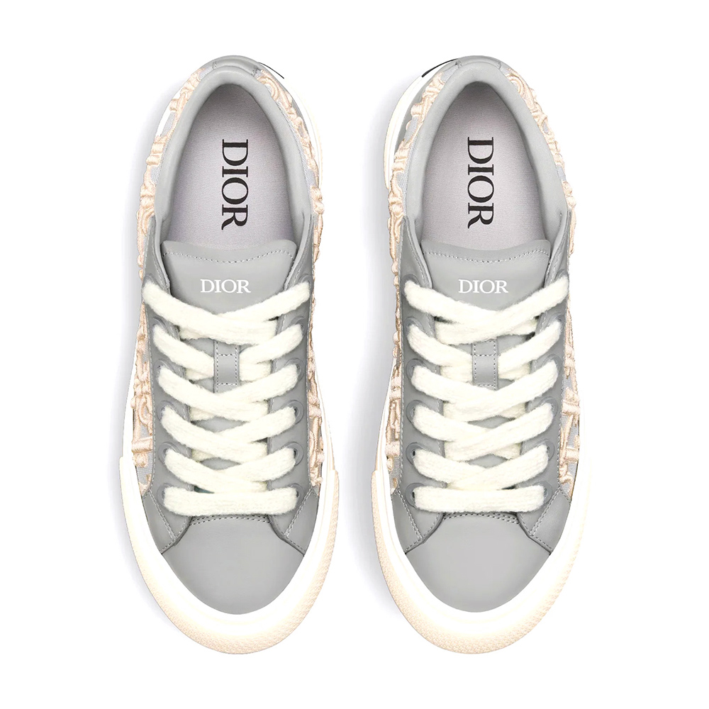 D*or b33 oblique raised embroidery sneaker gray