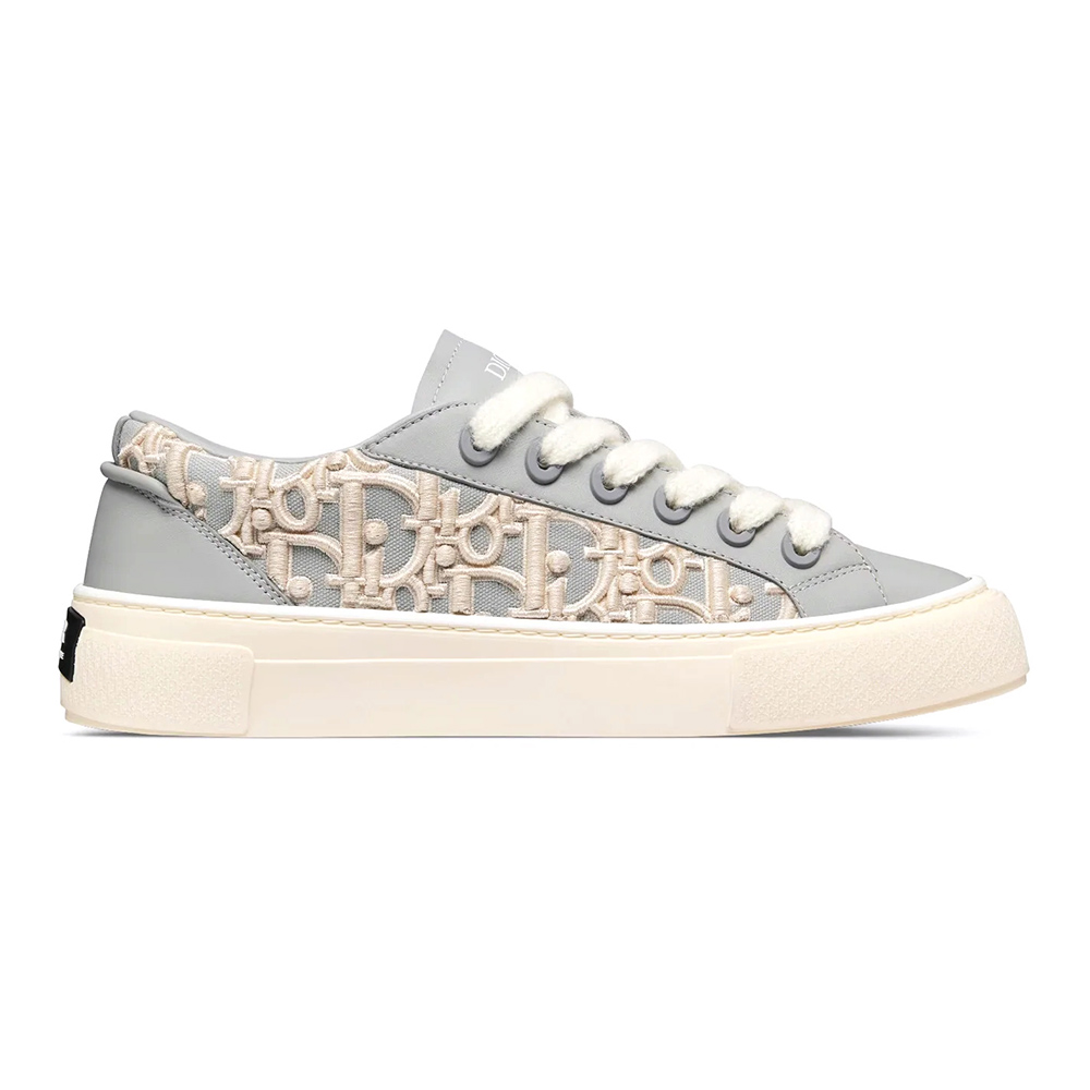 D*or b33 oblique raised embroidery sneaker gray