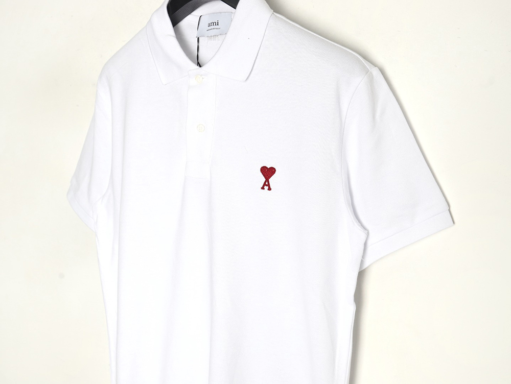 Ami Paris love embroidered Polo short sleeves