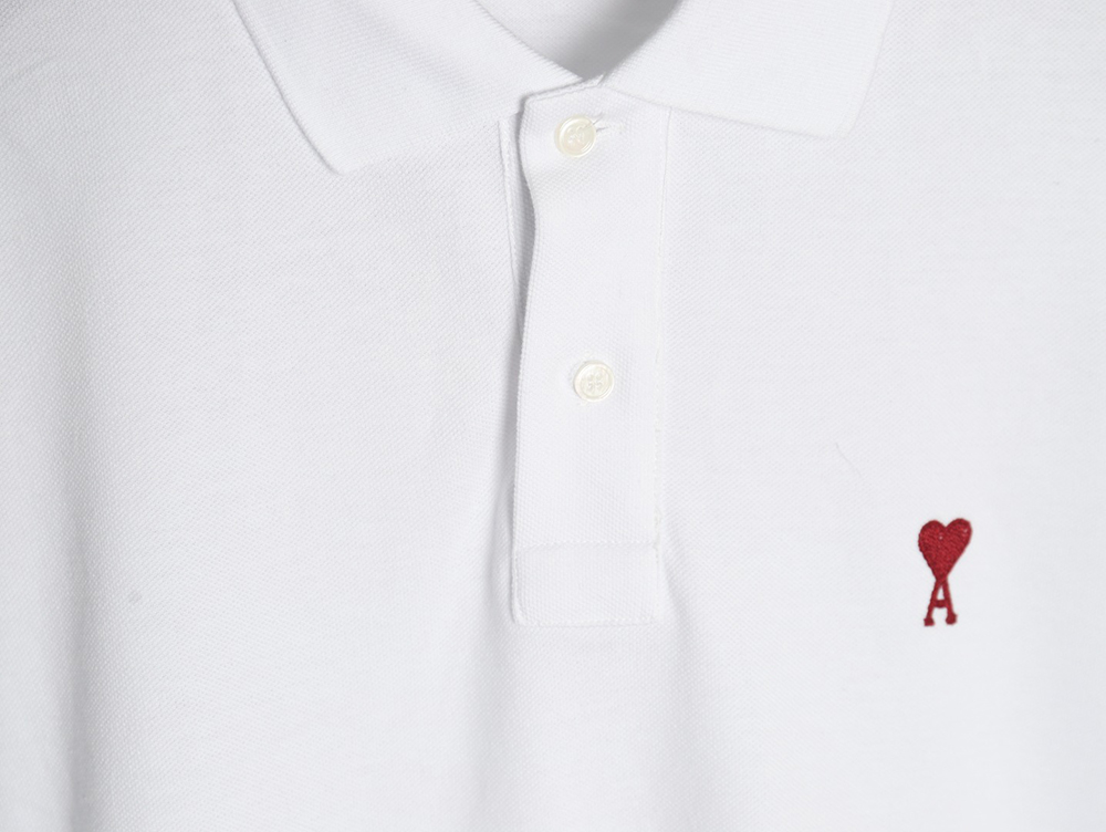 Ami Paris love embroidered Polo short sleeves