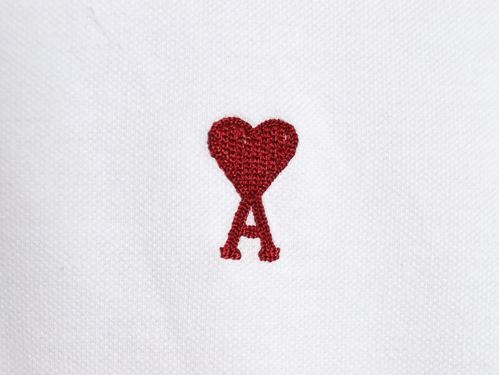 Ami Paris love embroidered Polo short sleeves