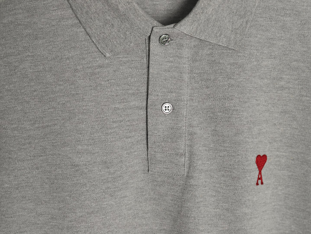 Ami Paris love embroidered Polo short sleeves TSK1
