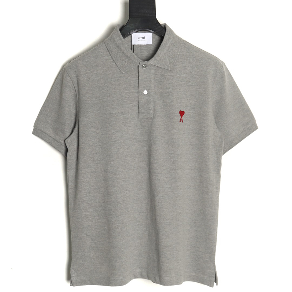 Ami Paris love embroidered Polo short sleeves TSK1