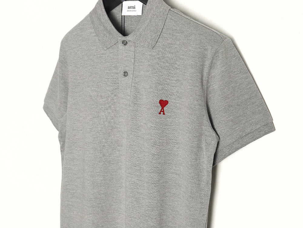 Ami Paris love embroidered Polo short sleeves TSK1
