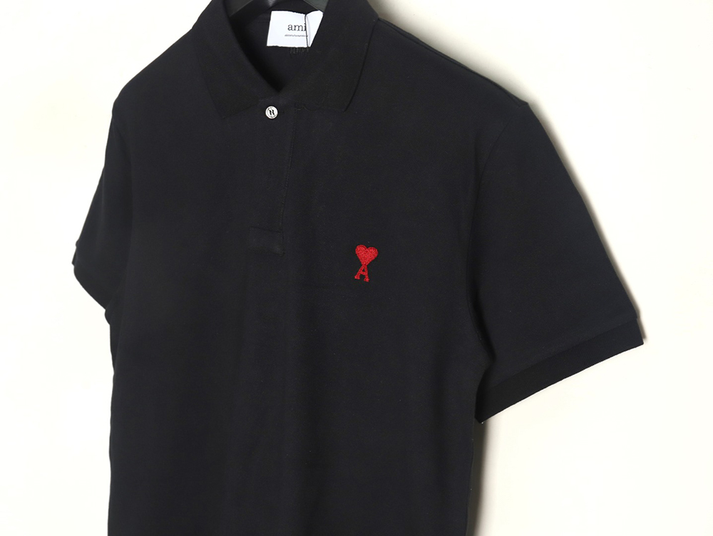 Ami Paris love embroidered Polo short sleeves TSK2