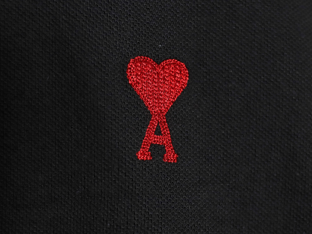 Ami Paris love embroidered Polo short sleeves TSK2