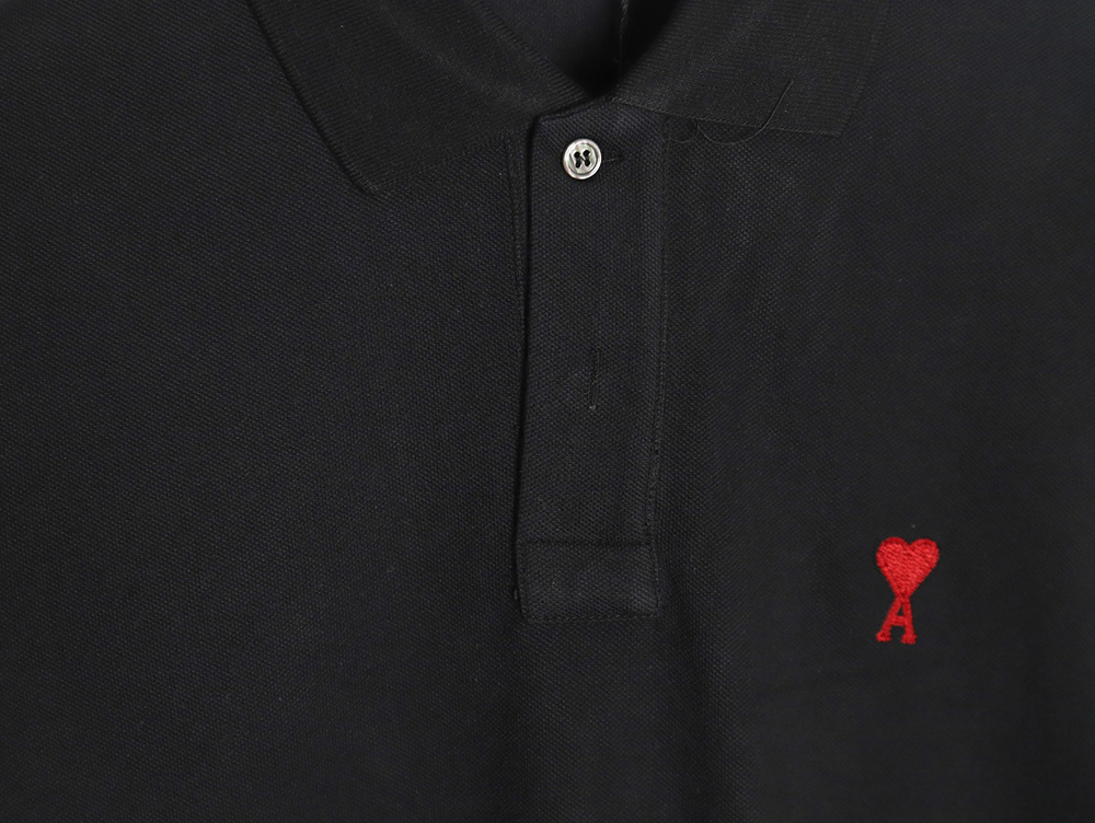 Ami Paris love embroidered Polo short sleeves TSK2