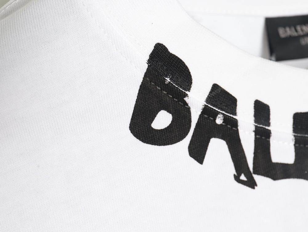 Ba*len*cia*ga neck lettering short sleeve t-shirt