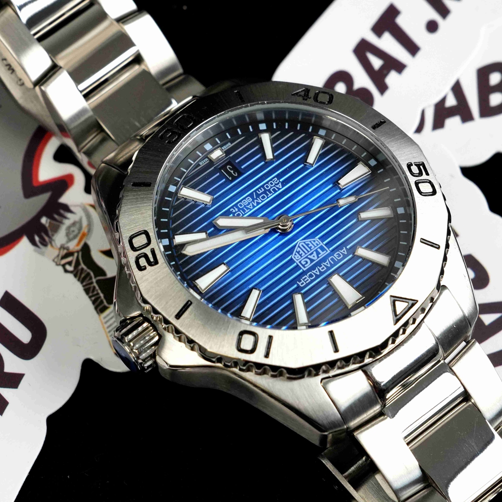 TAG Heuer Aquaracer Professional 200 Date 40mm Blue Smokey Dial Steel Bracelet Watch