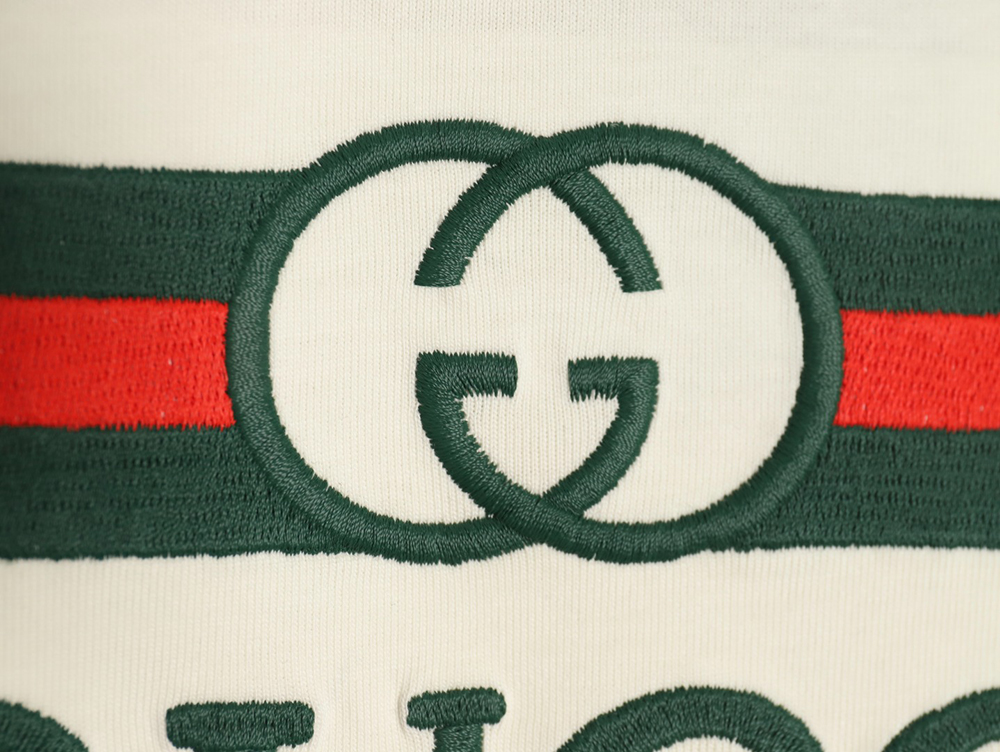 G*u*i double g stripe embroidered short sleeves