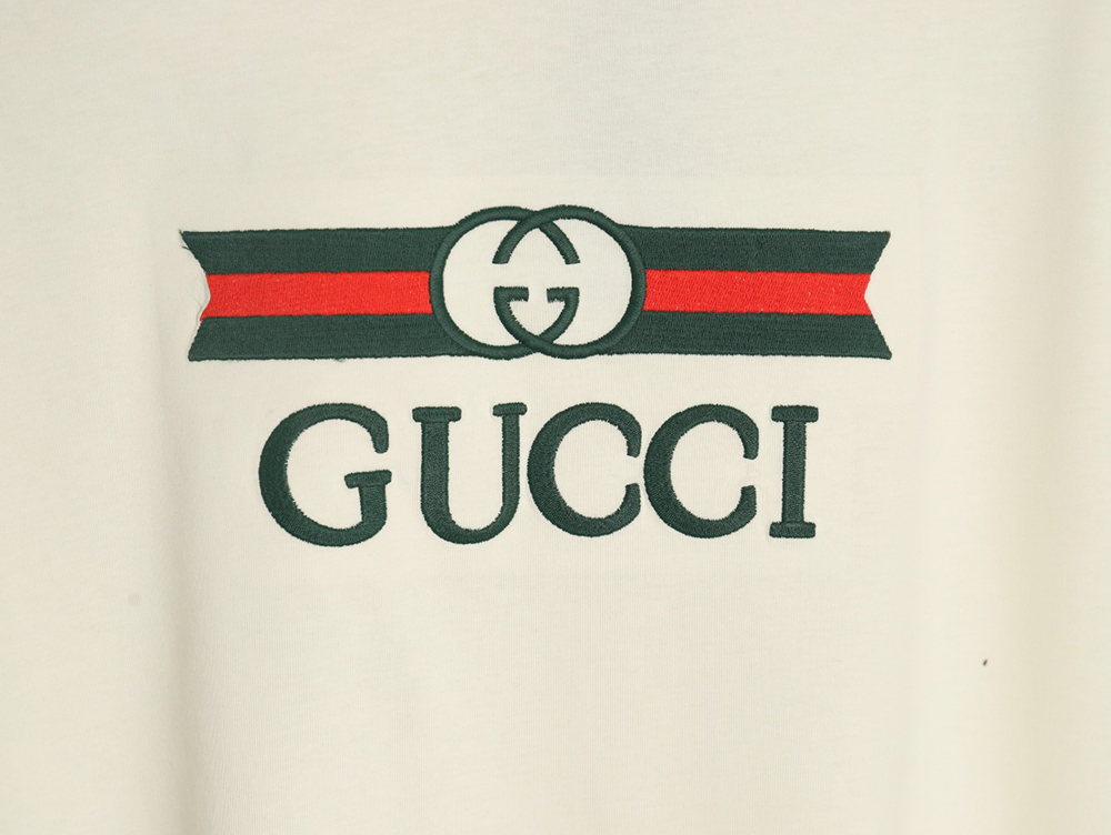 G*u*i double g stripe embroidered short sleeves