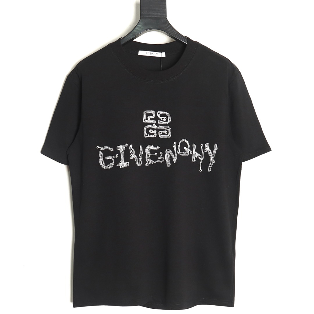 Givenchy embroidered lettering logo short sleeve TSK1