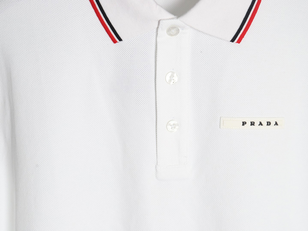 Pra*a pocket silicone trim short sleeve polo shirt