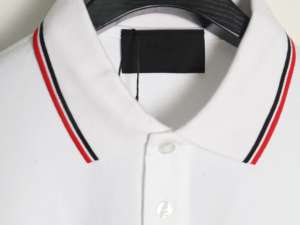 Pra*a pocket silicone trim short sleeve polo shirt