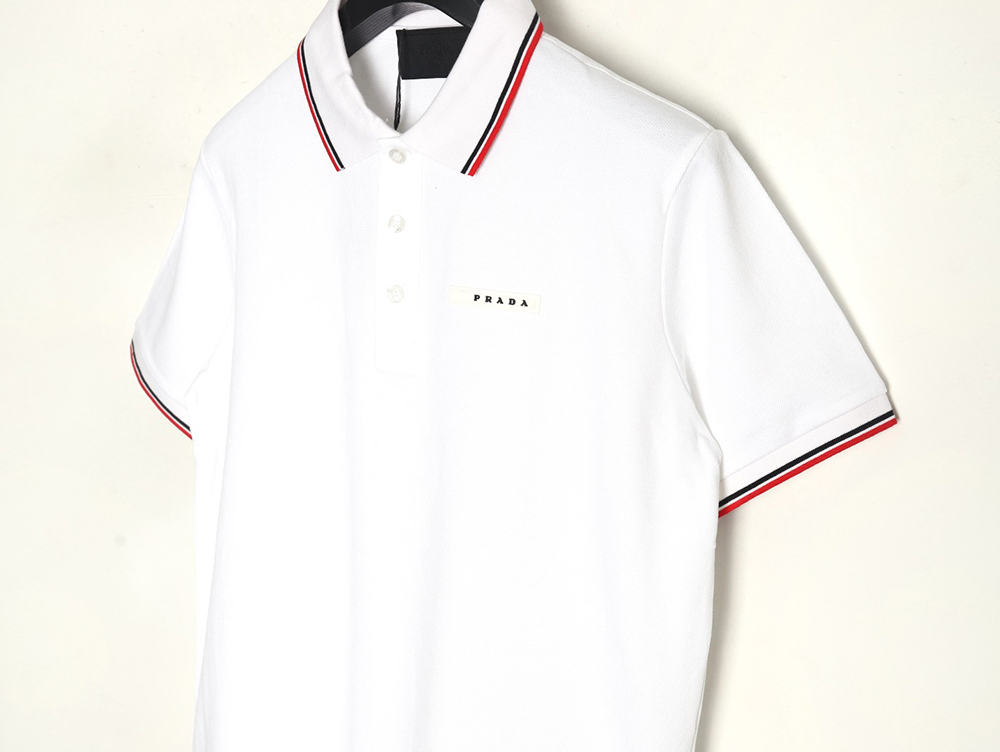 Pra*a pocket silicone trim short sleeve polo shirt