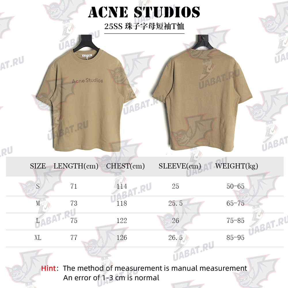 Acne Studios Beaded Lettering Short Sleeve T-Shirt TSK1