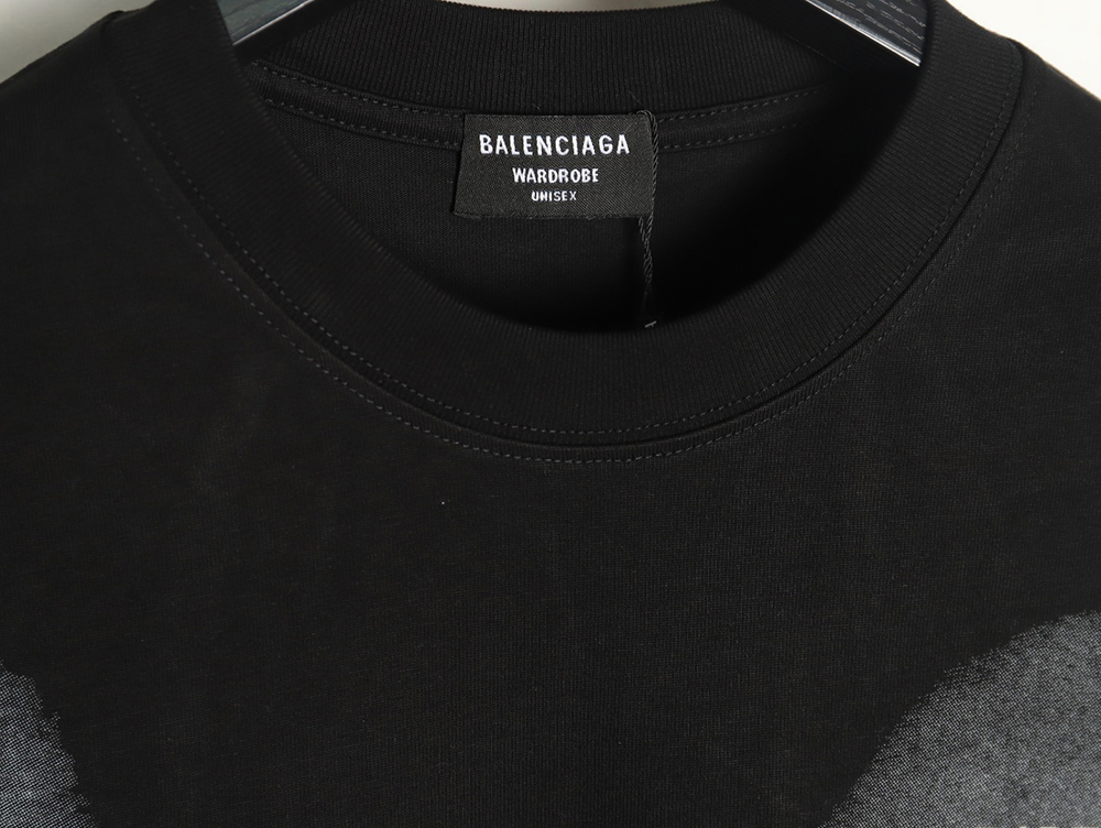 Ba*len*cia*ga back mottled multi-line lettering short sleeves tsk1
