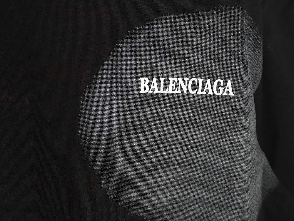 Ba*len*cia*ga back mottled multi-line lettering short sleeves tsk1