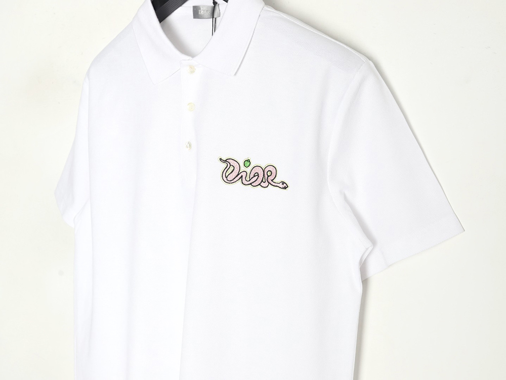 D*or & kaws year of the snake logo short-sleeved polo shirt