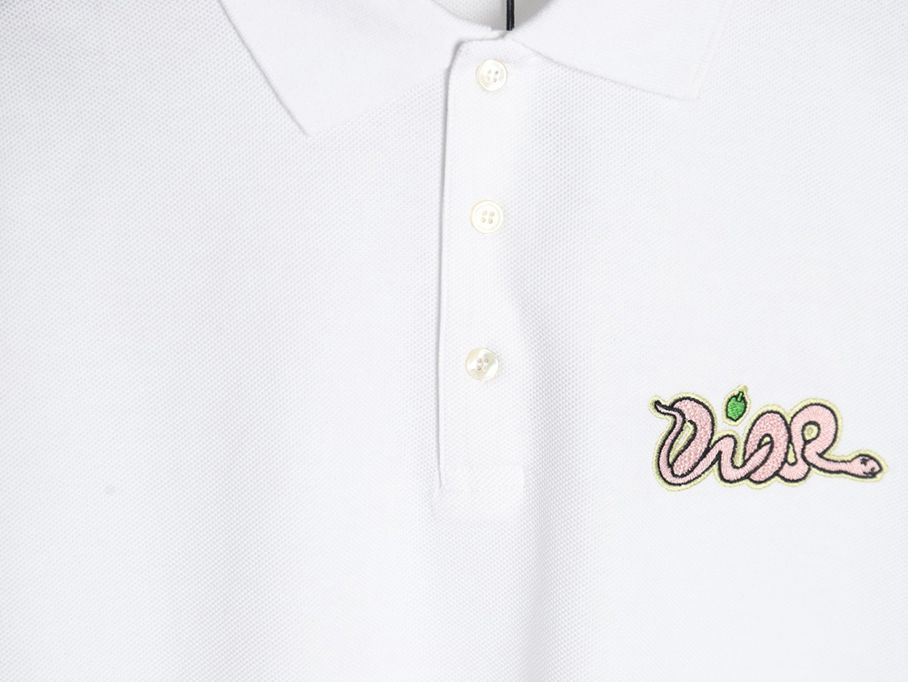 D*or & kaws year of the snake logo short-sleeved polo shirt