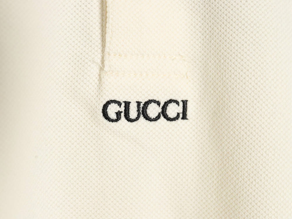 G*u*i simple lettering short-sleeved polo shirt