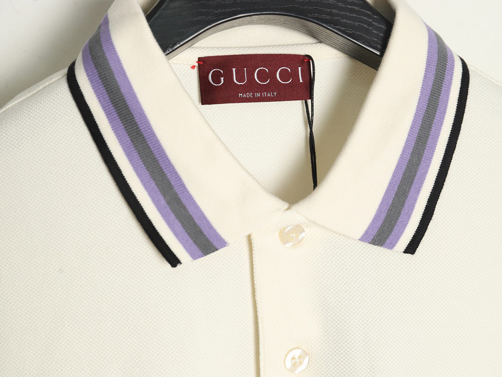 G*u*i simple lettering short-sleeved polo shirt