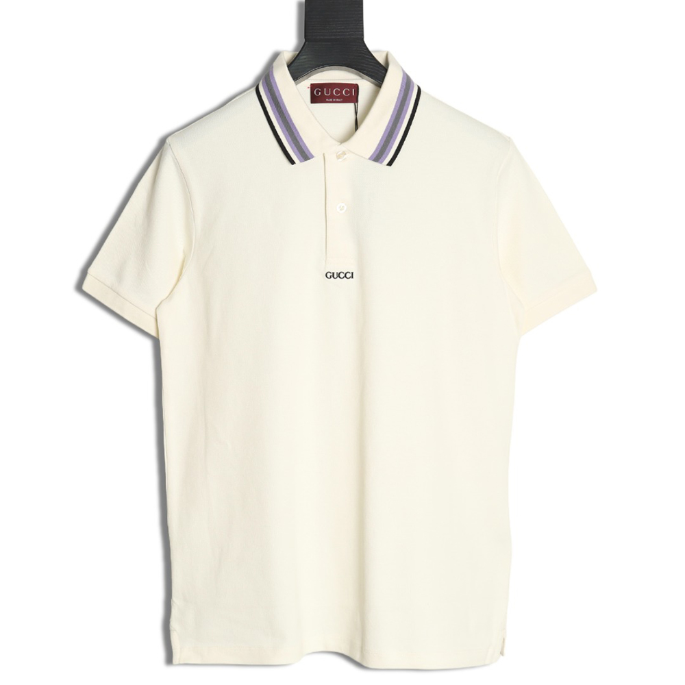 G*u*i simple lettering short-sleeved polo shirt