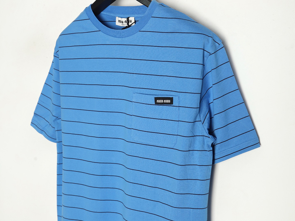 Miu Miu striped contrast short-sleeved T-shirt