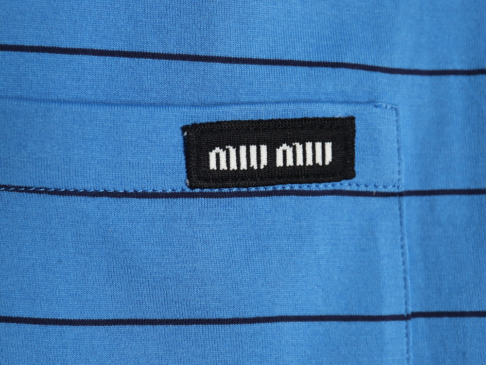 Miu Miu striped contrast short-sleeved T-shirt