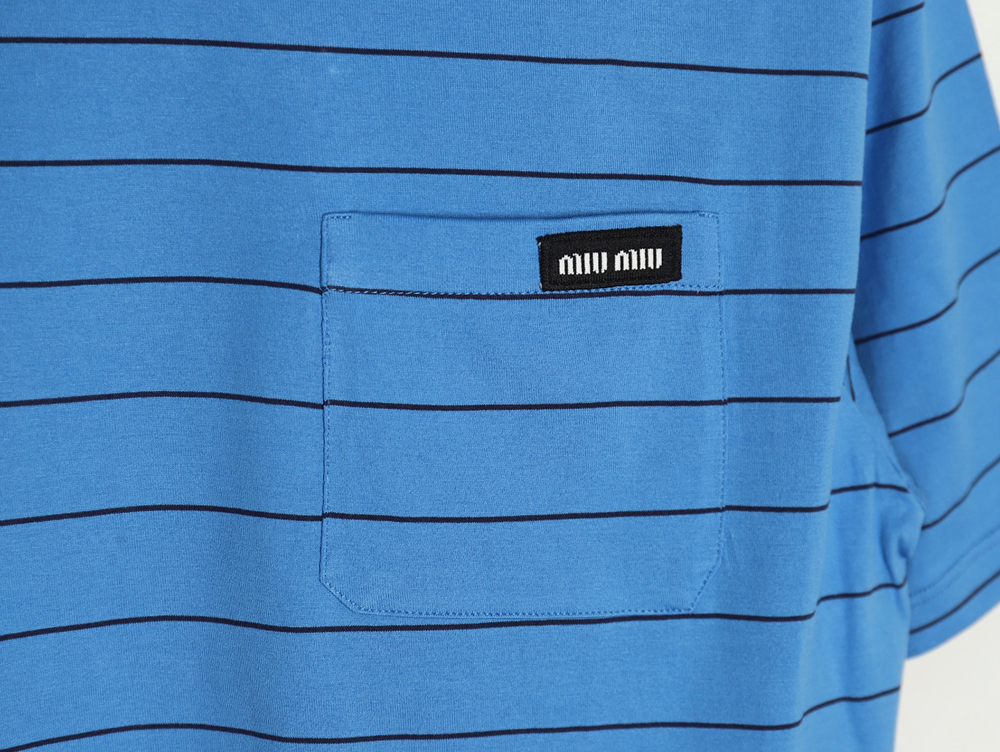 Miu Miu striped contrast short-sleeved T-shirt