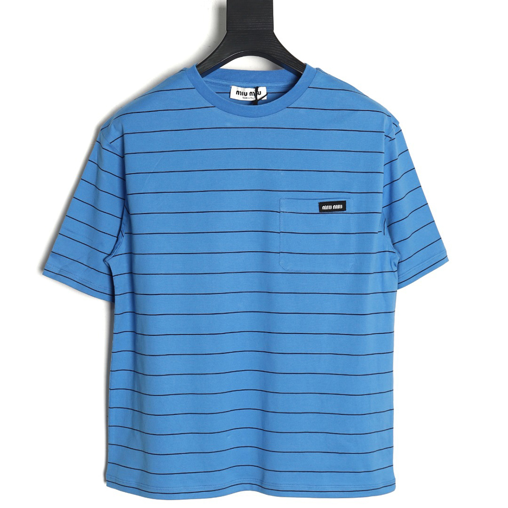 Miu Miu striped contrast short-sleeved T-shirt
