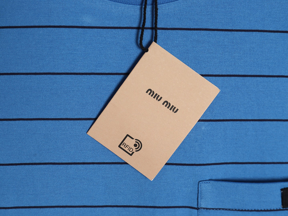 Miu Miu striped contrast short-sleeved T-shirt