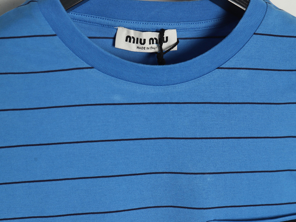Miu Miu striped contrast short-sleeved T-shirt