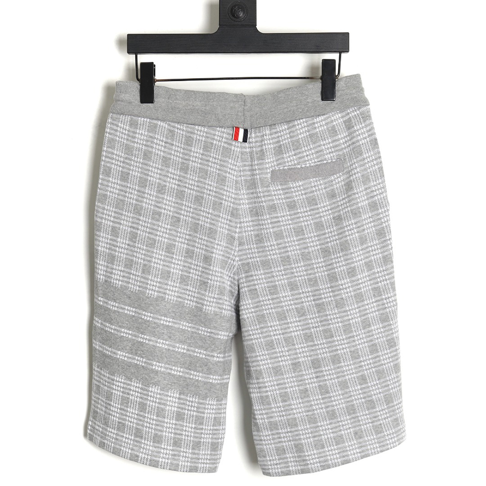 Thom Browne houndstooth jacquard striped shorts