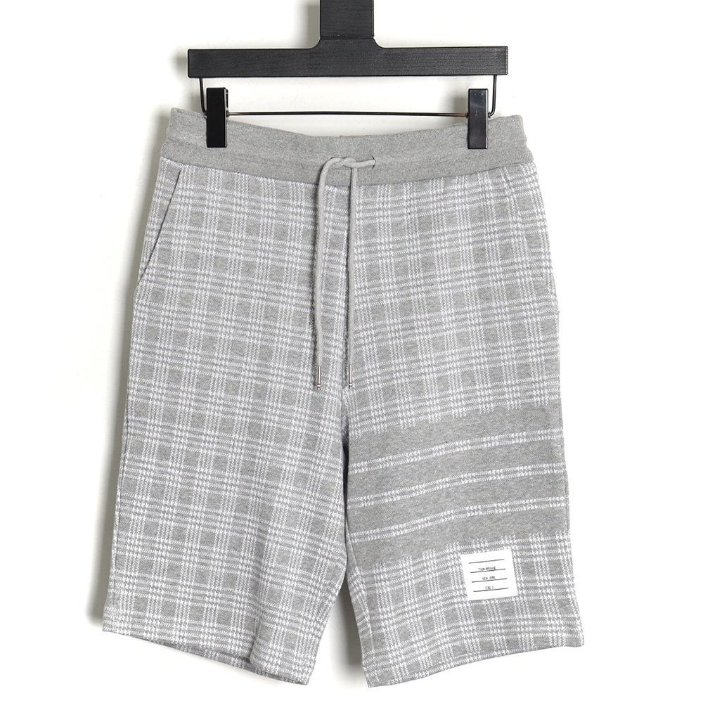 Thom Browne houndstooth jacquard striped shorts