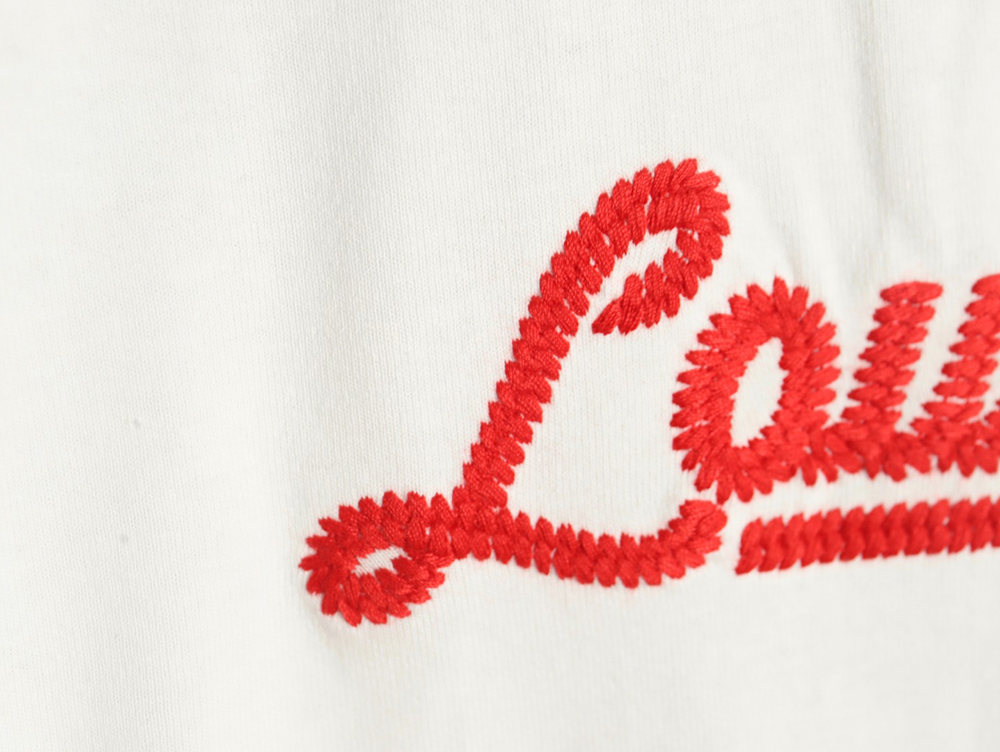 l0*is V*t0n red letter embroidered round neck short-sleeved t-shirt