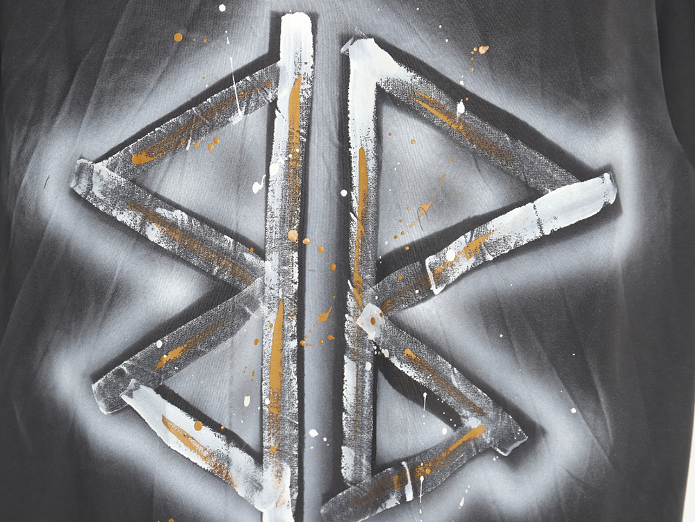 Ba*len*cia*ga washed hand-painted lettering round neck t-shirt