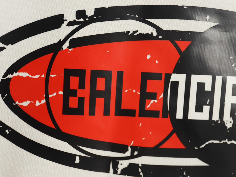 Ba*len*cia*ga destroyed letters short sleeve t-shirt