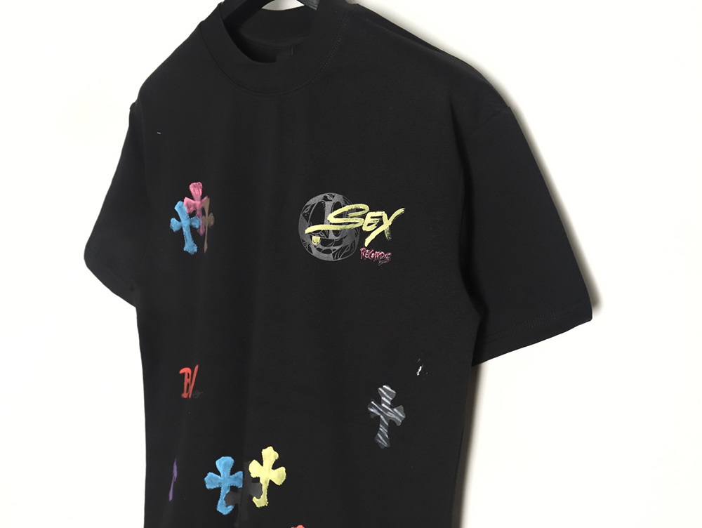 Ch**me He**ts painted cross short sleeve t-shirt