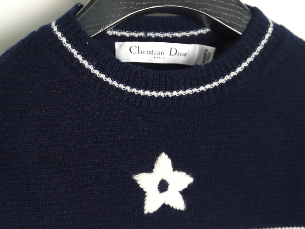 D*or letter knitted sweater short sleeves