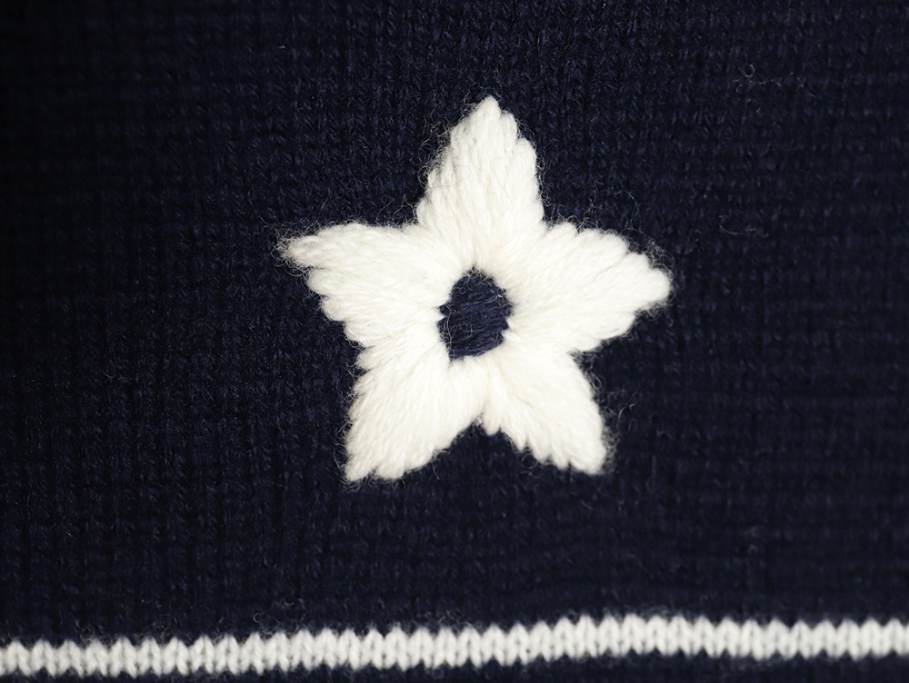 D*or letter knitted sweater short sleeves