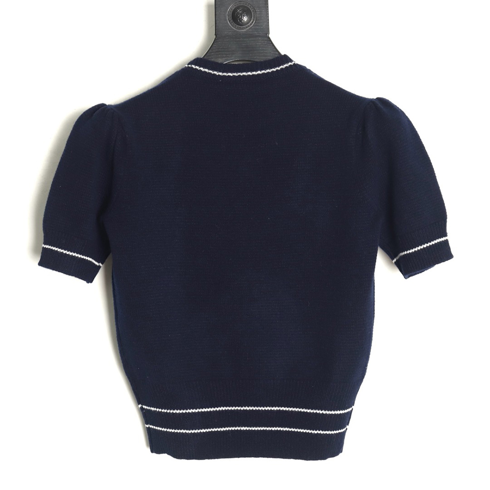 D*or letter knitted sweater short sleeves