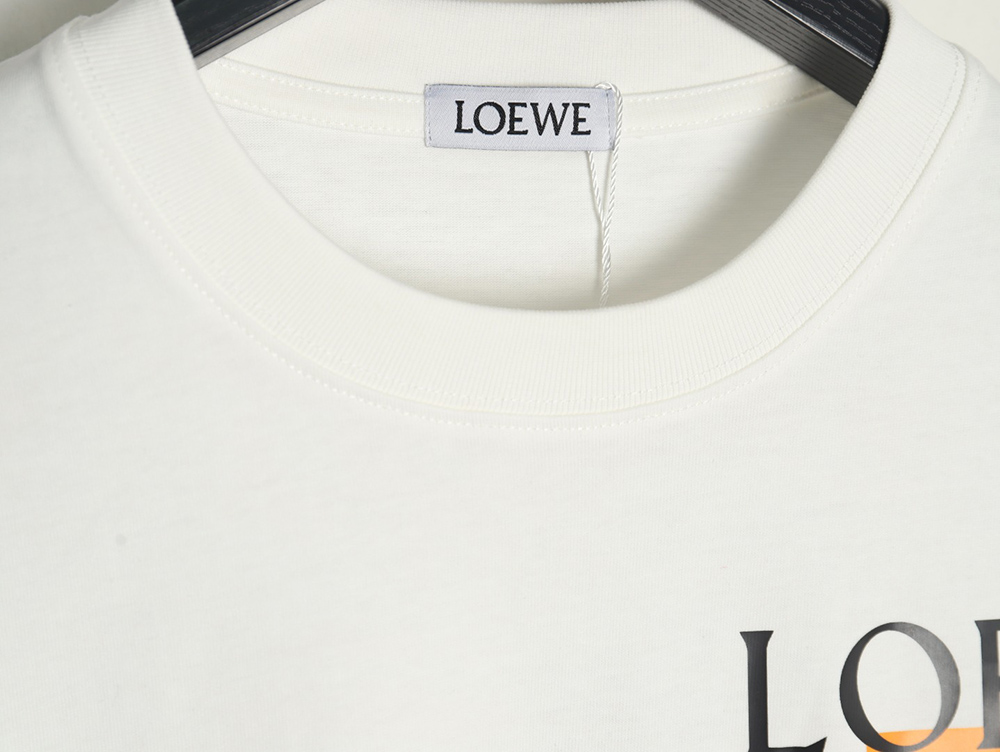 L0ew* fluorescent yellow label short-sleeved t-shirt