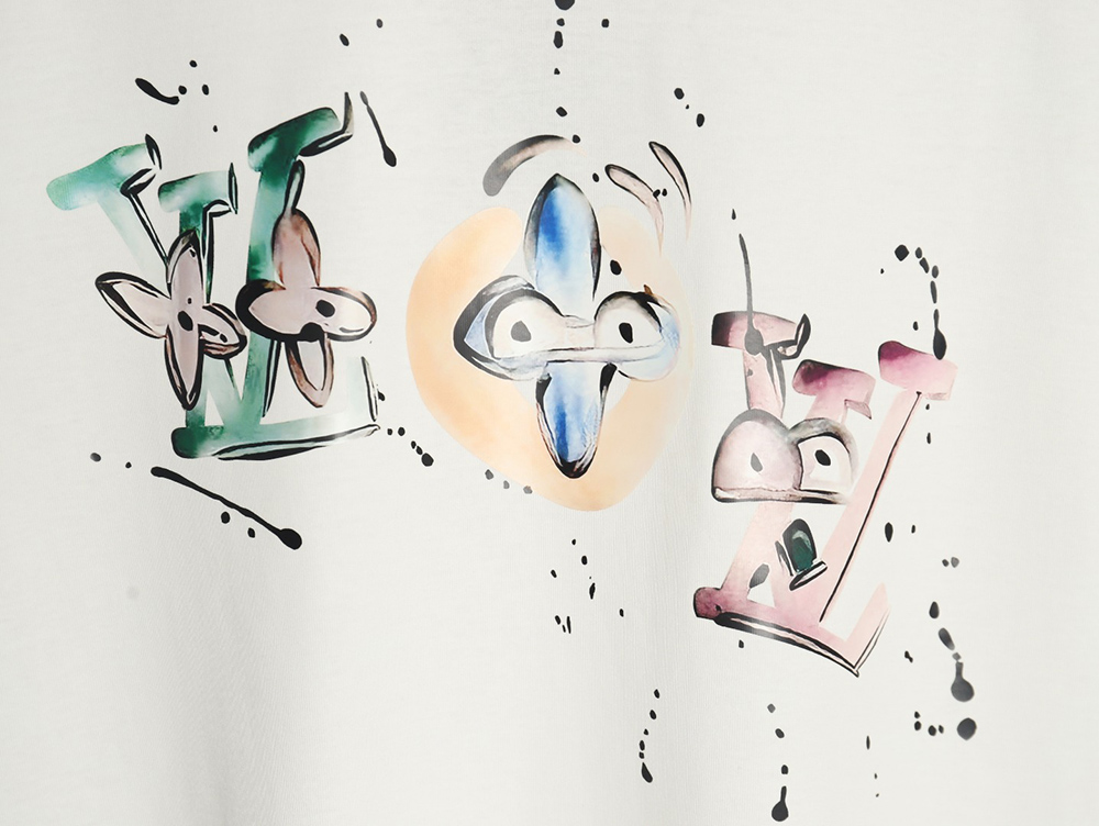 l0*is V*t0n chest cartoon short sleeve t-shirt