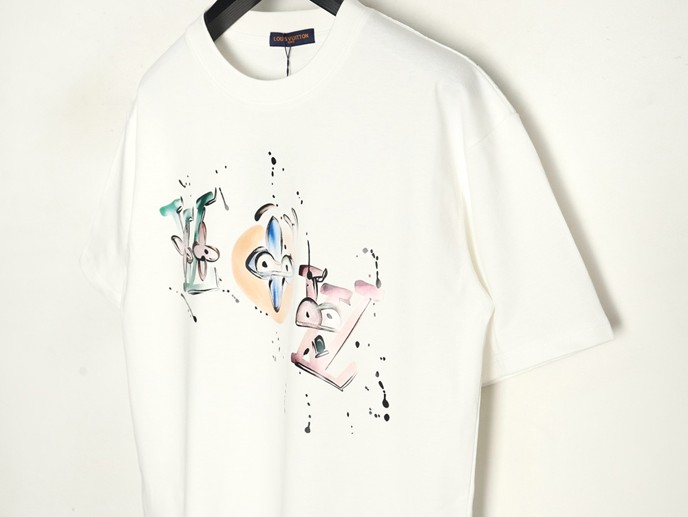 l0*is V*t0n chest cartoon short sleeve t-shirt